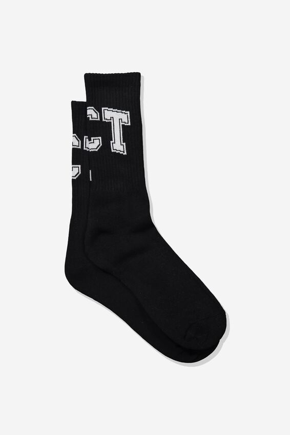 Retro Ribbed Socks, FCT COLLEGE_BLK