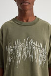 Notion Boxy Cropped Heavyweight Tshirt, NTN WASHED DUSTY KHAKI/METAL NOTION - alternate image 4