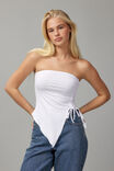 Ashley Ruched Front Bandeau, WHITE - alternate image 1