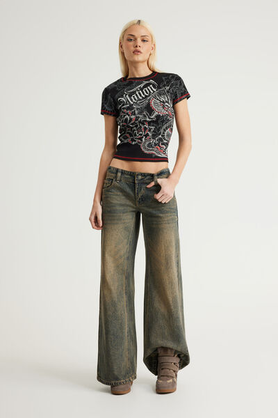 Era Low Super Wide Jean, EMBERED/PKT EMB