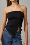 Ashley Ruched Front Bandeau, BLACK - alternate image 4