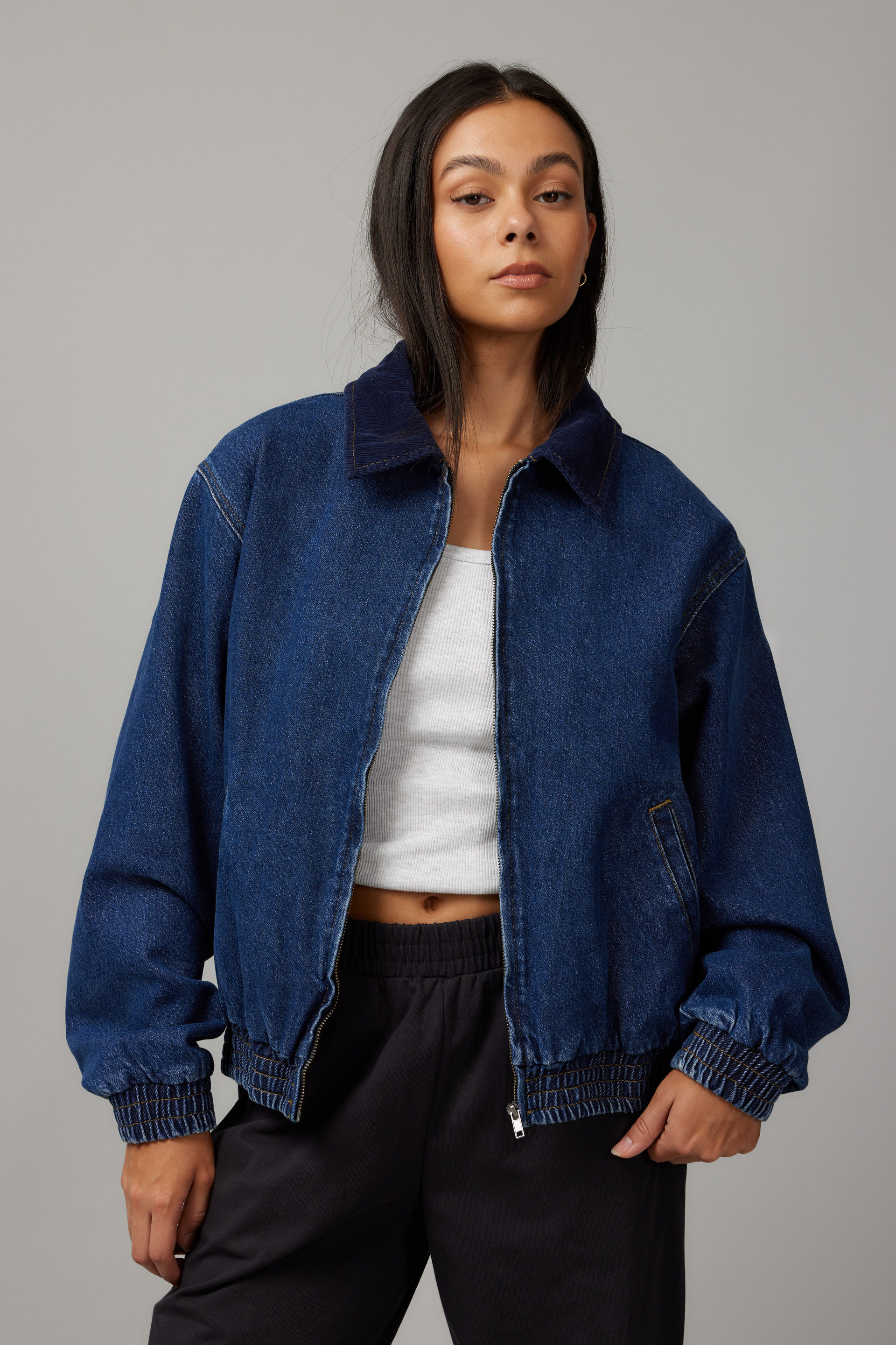 Denim jacket bomber online