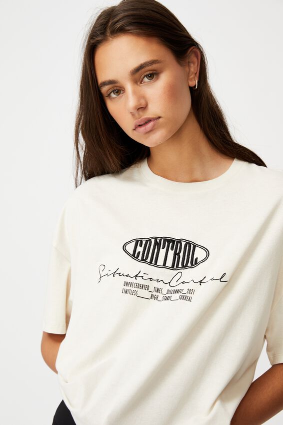 Super Relaxed Graphic Tee, IVORY/CONTROL