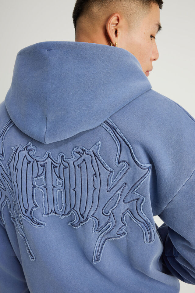 Notion Zip Thru Hoodie, NTN WASHED BOSTON BLUE/TATTOO