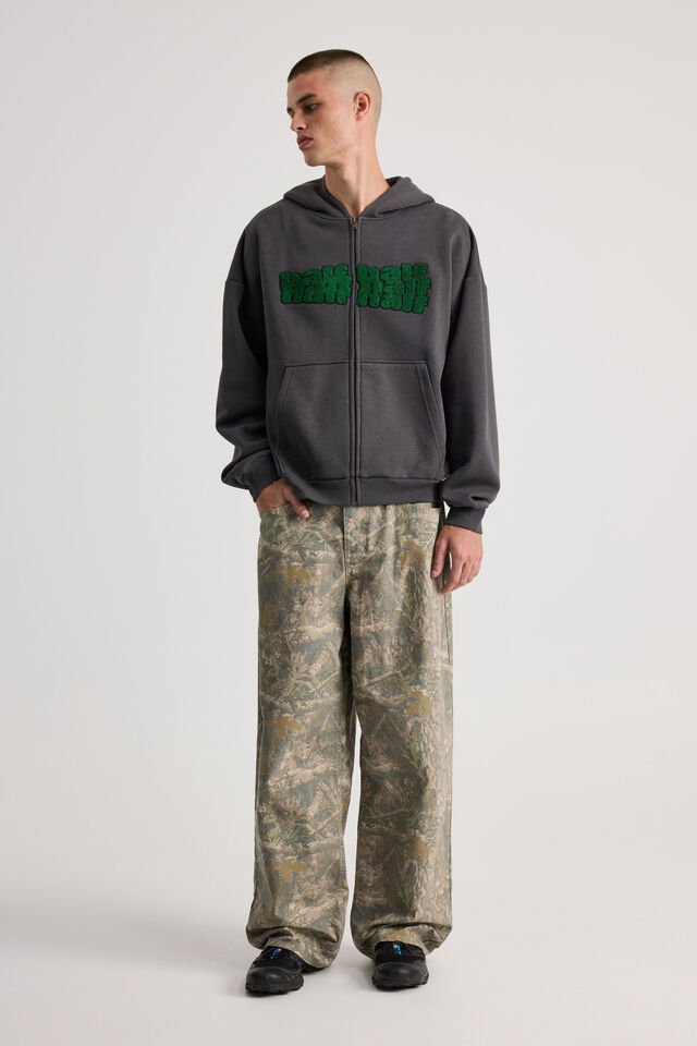Half Half Zip Thru Hoodie, HH SLATE/HALF SHUFFLE