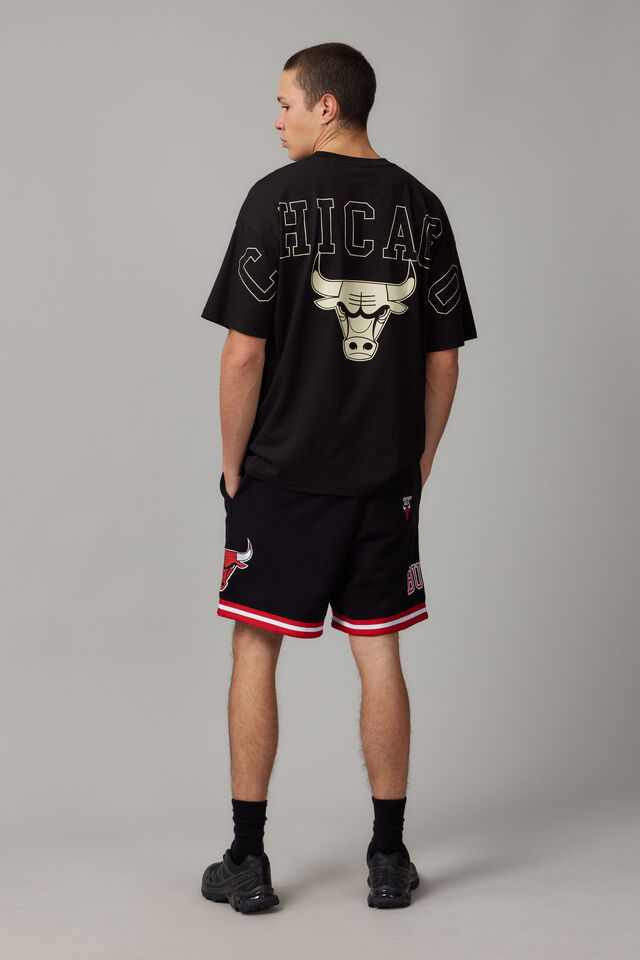 Nba Hype Fleece Short, LCN NBA BLACK/CHICAGO BULLS