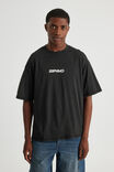 Box Fit Music Merch T Shirt, LCN BRA WASHED BLACK/TUPAC SHAKUR - alternate image 3
