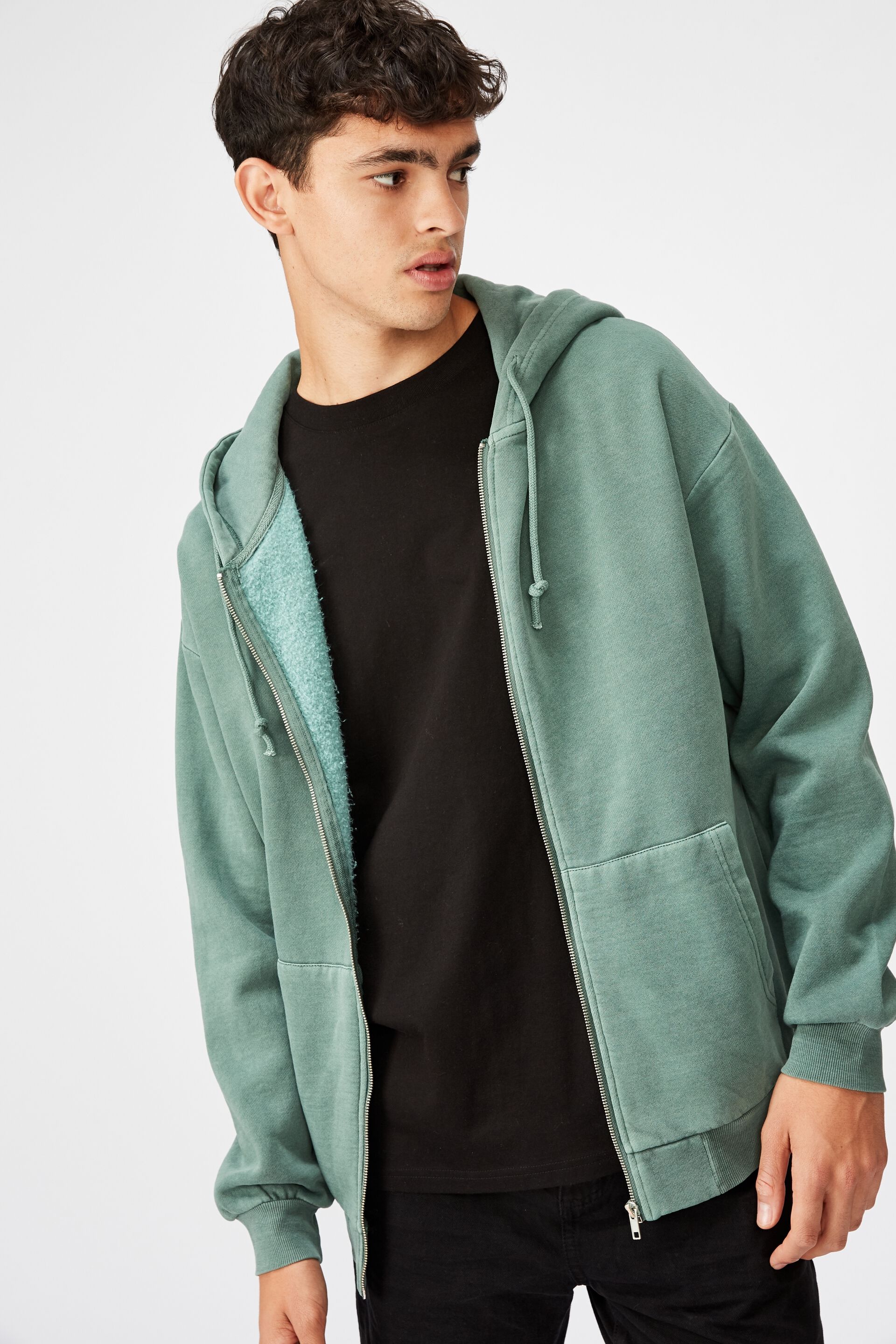zip through hoodie