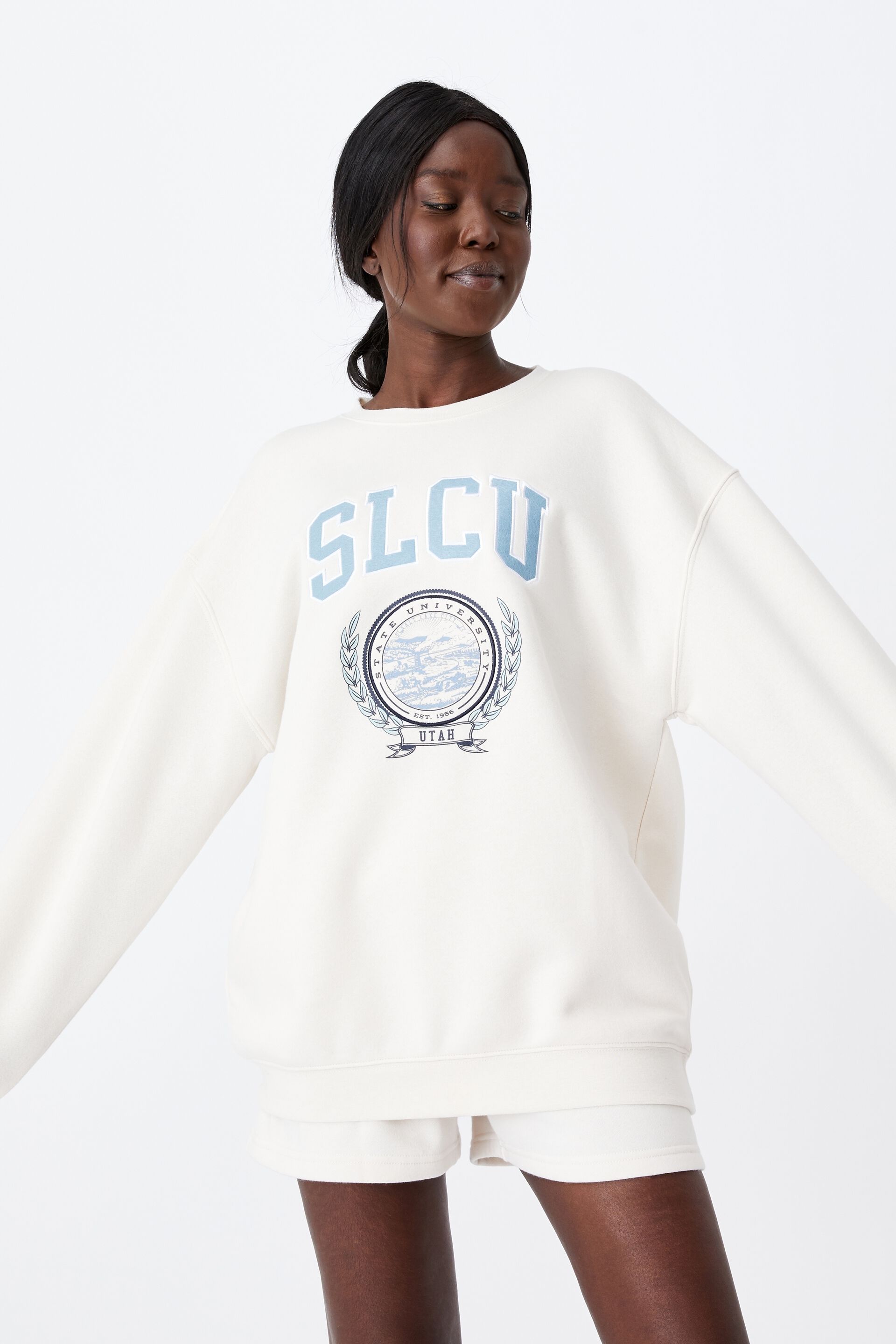 factorie oversized crew neck sweater