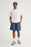 Half Half Pull On Short, BLUE GRID CHECK - example image 2
