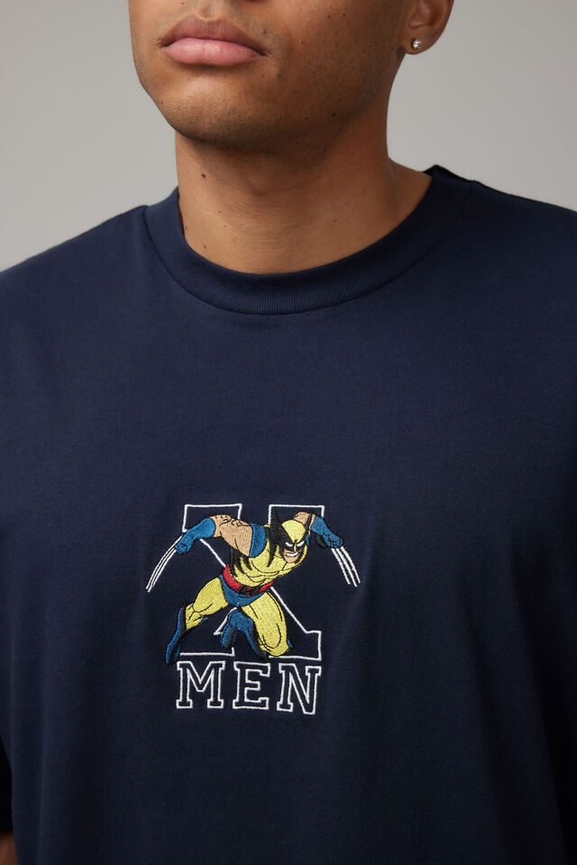 Oversized Marvel T Shirt, LCN MAR NAVY BLAZER/X MEN EMB