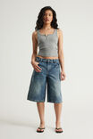 Mega Baggy Jort, SPOILED BLUE/CRYSTAL FLAMES - example image 2