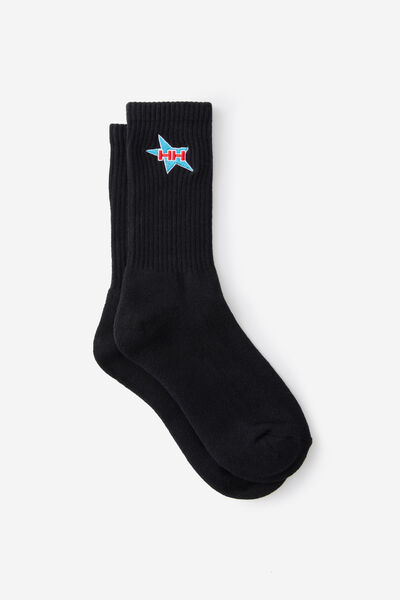 Unisex Rib Sock - Extra, HH BLUE RED STAR BLK