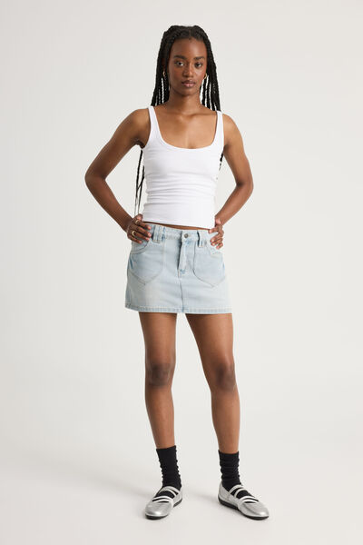 Dakota Denim Skirt, ISLAND BLUE