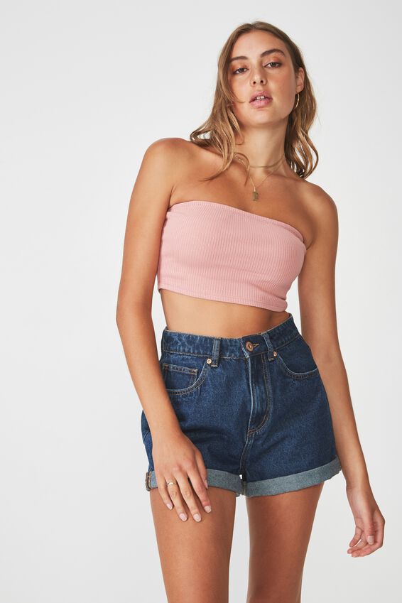 Rib Bandeau, DUSTY PINK