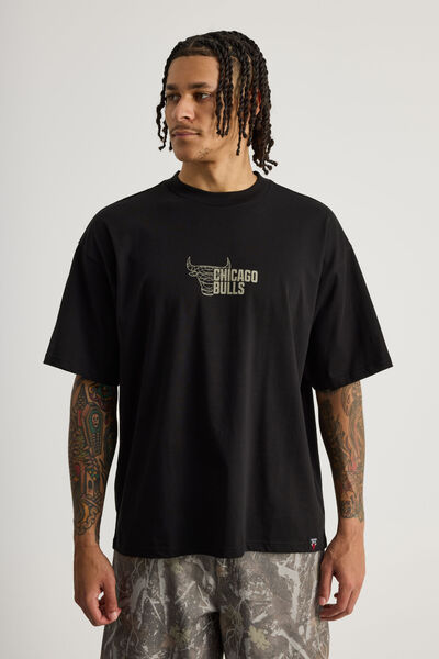 Box Fit Nba T Shirt, LCN NBA BLACK/CHICAGO BULLS GLOBAL