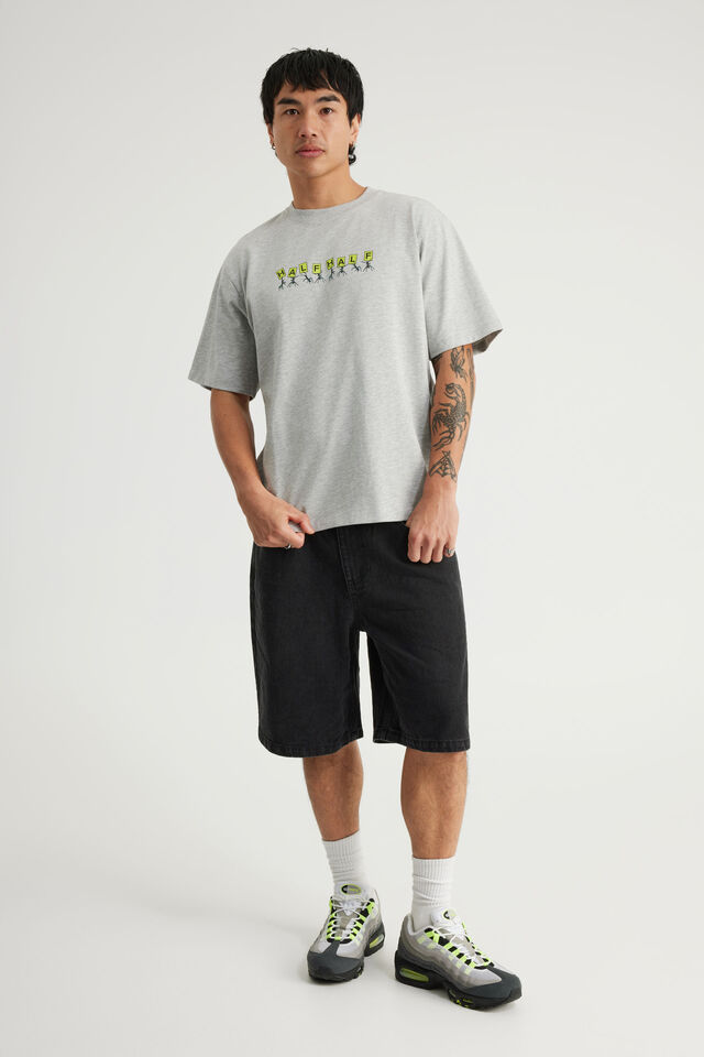 Half Half Heavyweight Core Fit Tshirt, HH GREY MARLE/ANTS