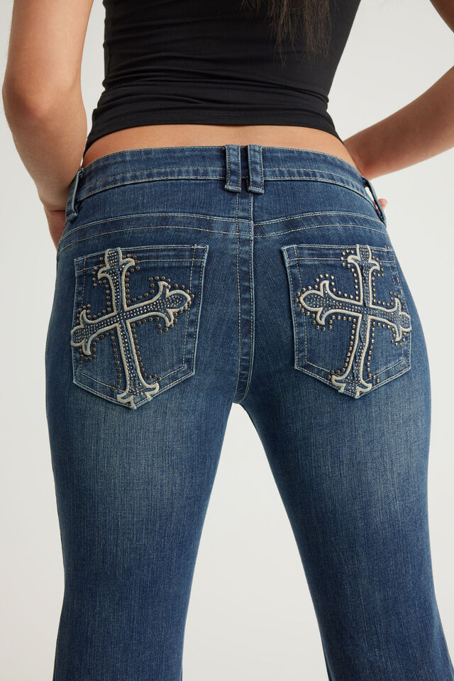 Twin Peak Bootcut Jean, LUNA INDIGO/PKT EMB