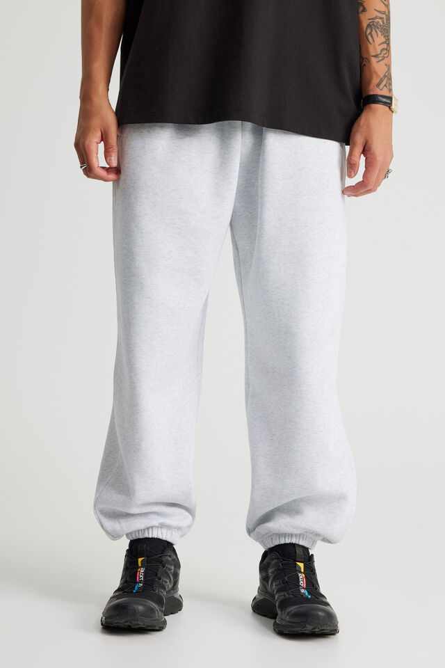 Baggy Cuffed Trackpant, SILVER MARLE