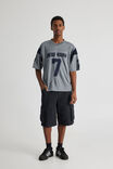 Half Half Panelled Jersey, CONCRETE/NAVY BLAZER - alternate image 2