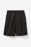 Open Gallery Pleated Woven Short, BLACK - alternate image 1