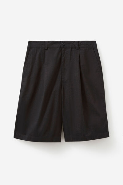 Open Gallery Pleated Woven Short, BLACK