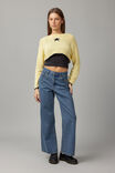 Open Knit Crop Jacquard Jumper, YELLOW/STAR - alternate image 2