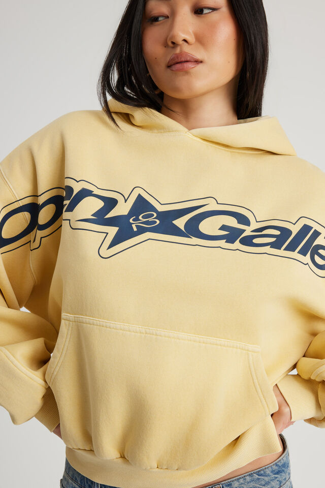 Open Gallery Boxy Hoodie, OG WASHED DAFFODIL/ADVENTURE