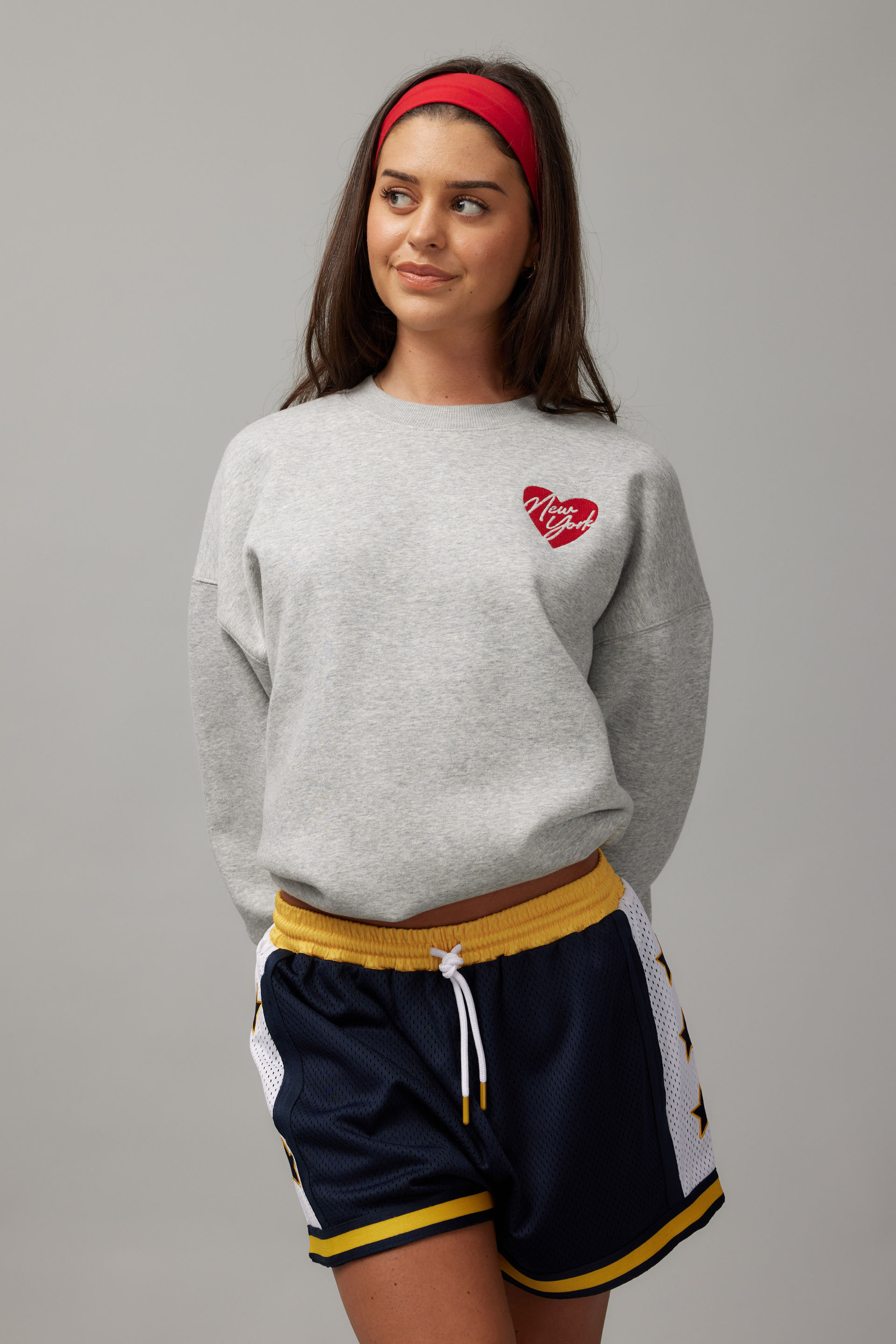 Grey outlet heart sweater