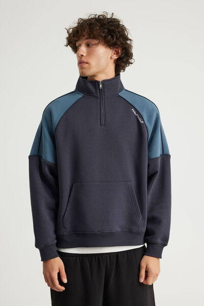 Half Half Quarter Zip, HH NAVY BLAZER/SPORT