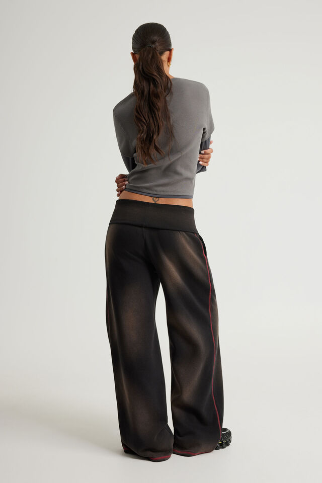Wide Waistband Trackpant, NTN SUN FADED BLACK