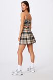 Pleated Skirt, CLAUDIA NEUTRAL CHECK