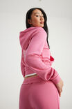 Fitted Zip Through Hoodie, NTN WASHED HYPER PINK - example image 6
