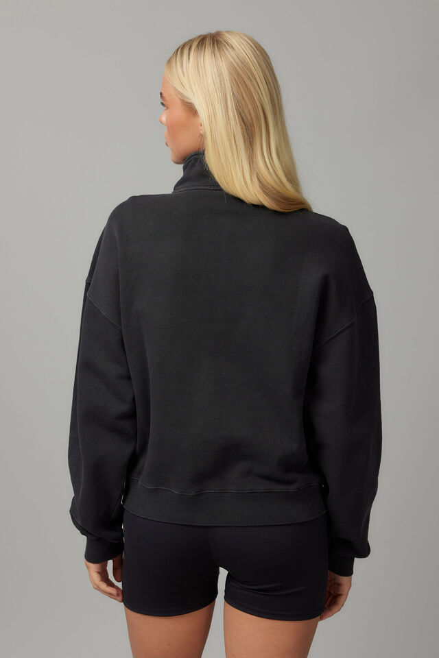 Slouchy Graphic Qtr Zip, PHANTOM/NYC