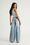Mega Baggy Jean, CHARISMA BLUE/SKULL ANGEL WINGS - example image 2