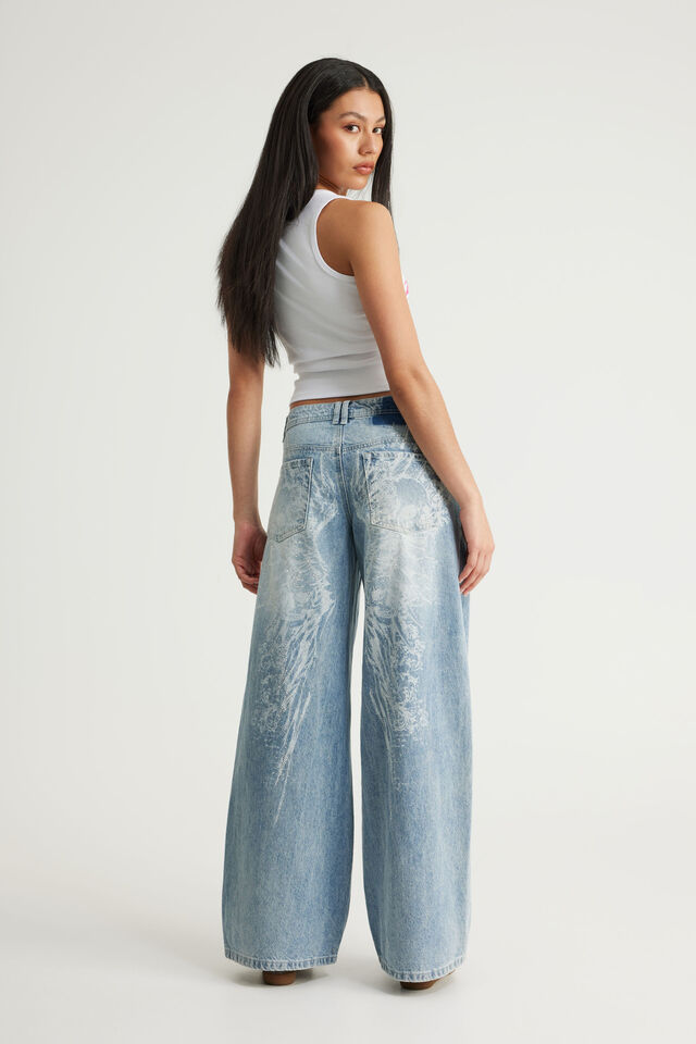 Mega Baggy Jean, CHARISMA BLUE/SKULL ANGEL WINGS