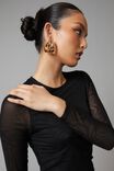 Sheer Long Sleeve Top, BLACK MESH - alternate image 4
