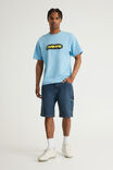 Half Half Painter Baggy Denim Short, FADED STORM - example image 2
