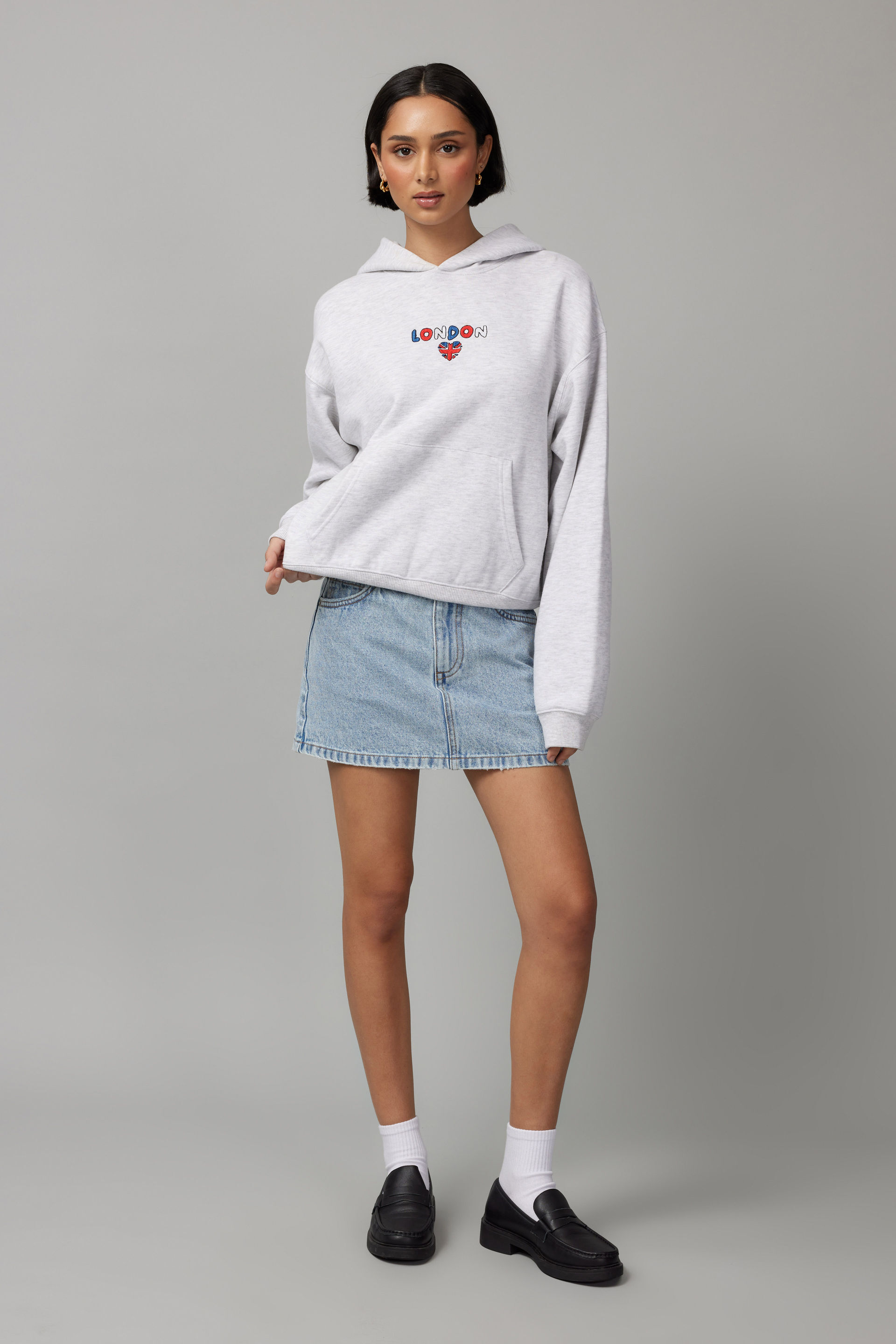 Gray graphic hoodie store