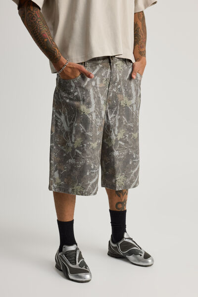 Half Half El Grande Denim Short, WASHED HUNTER CAMO