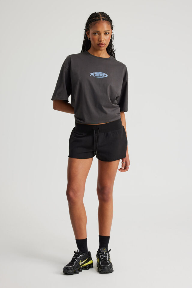 Pull On Mini Short, BLACK