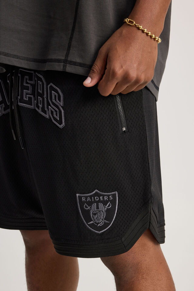 Nfl Basketball Short, LCN NFL BLACK/RAIDERS NEW STEALTH COLLEGIATE