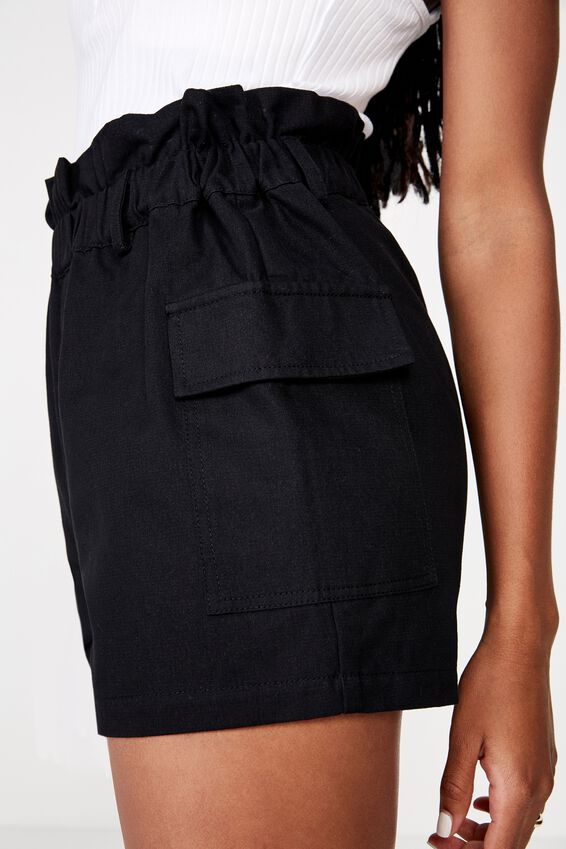 Paperbag Utility Short, BLACK