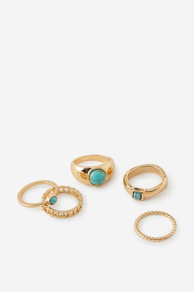 Multi Pack Chunky Rings, GOLD