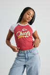 Nfl Raglan Curve Hem Tee, LCN NFL VARSITY RED/CHIEFS - alternate image 1