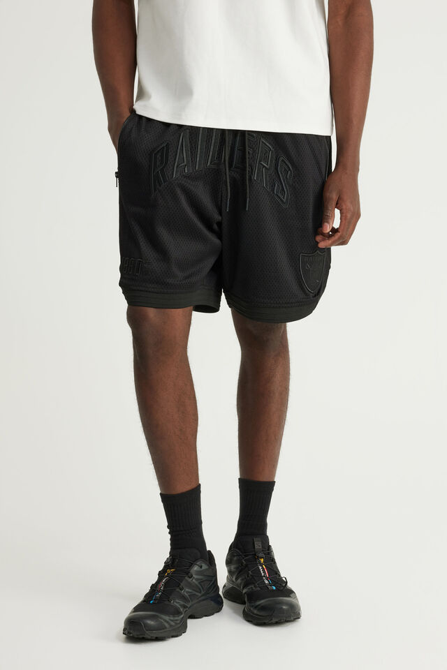 Nfl Basketball Short, LCN NFL BLACK STEALTH RAIDERS/COLLEGIATE CRV