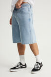 Half Half Baggy Denim Short, CLEAN BLEACH - example image 4