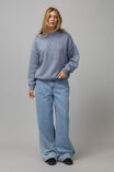 Oversized Knit Hoodie, DUSTY BLUE/08 - alternate image 2