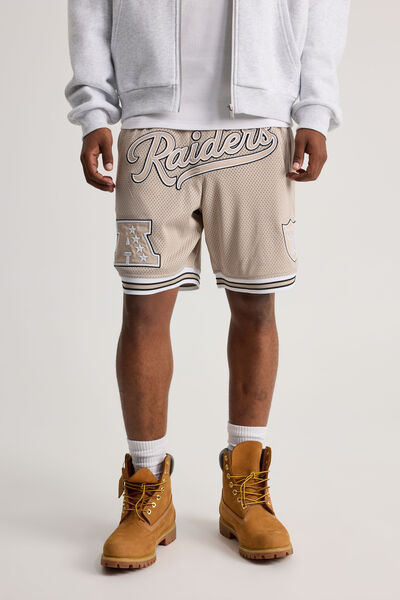 Nfl Basketball Short, LCN NFL BEIGE/RAIDERS STEALTH