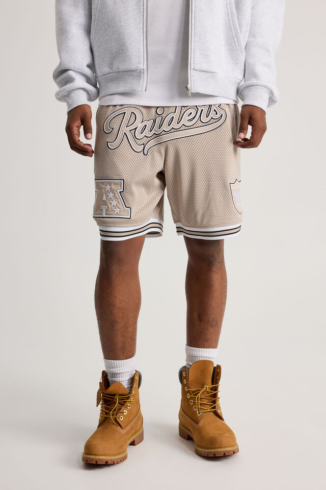 Nfl Basketball Short, LCN NFL BEIGE/RAIDERS STEALTH